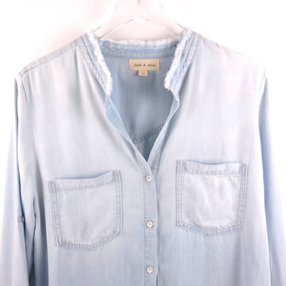 Anthropologie Cloth & Stone Chambray DRESS A5 - Picture 2 of 8